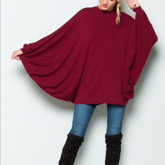 LAST‼️TEAL COLOR!! OVERSIZED Poncho tunic- top - Picture 3 of 10